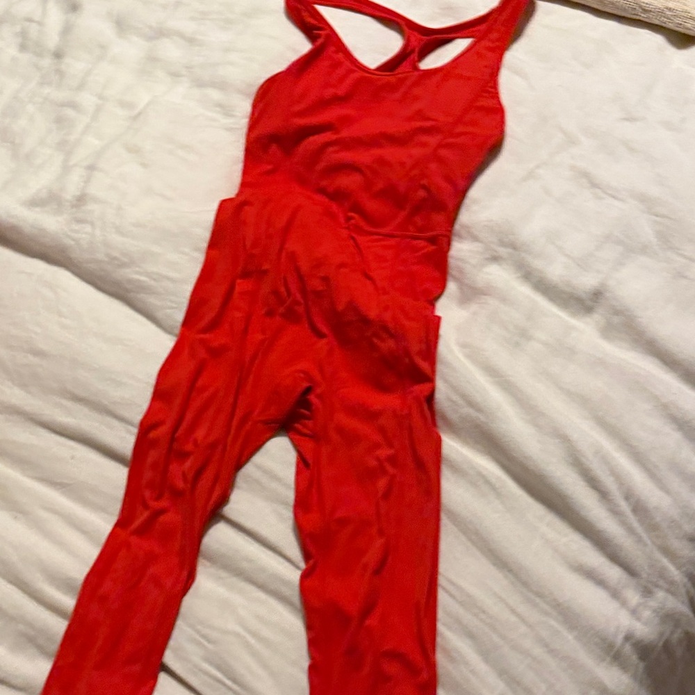 Paragons Red Backless Jumpsuit